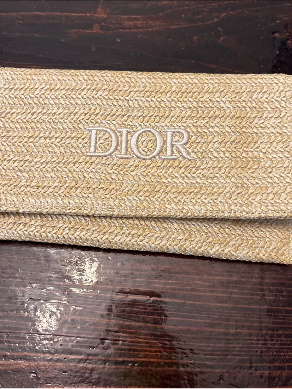 Dior Beauty Raffia Clutch Bag